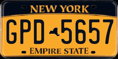 NY license plate GPD5657