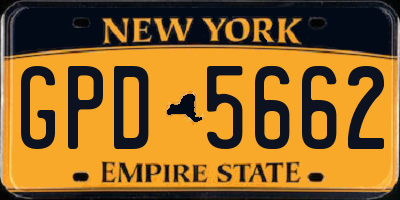 NY license plate GPD5662