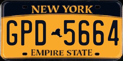 NY license plate GPD5664