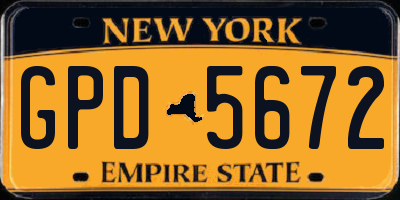 NY license plate GPD5672