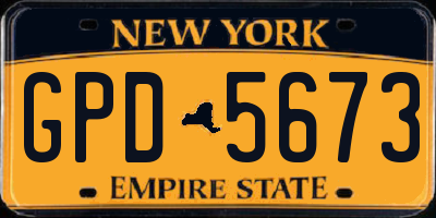 NY license plate GPD5673