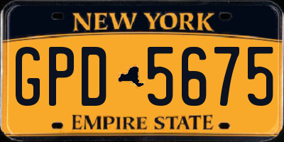 NY license plate GPD5675