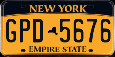NY license plate GPD5676