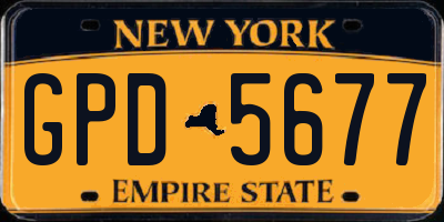 NY license plate GPD5677