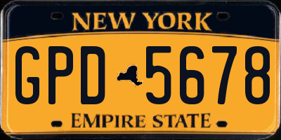 NY license plate GPD5678