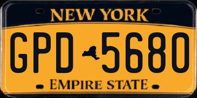 NY license plate GPD5680