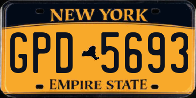 NY license plate GPD5693