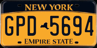 NY license plate GPD5694