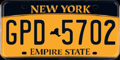 NY license plate GPD5702