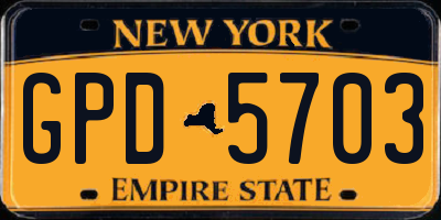 NY license plate GPD5703