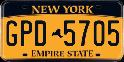 NY license plate GPD5705