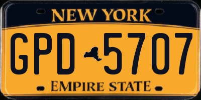 NY license plate GPD5707