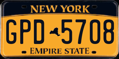 NY license plate GPD5708