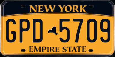 NY license plate GPD5709