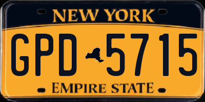 NY license plate GPD5715