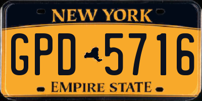 NY license plate GPD5716
