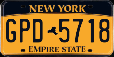 NY license plate GPD5718
