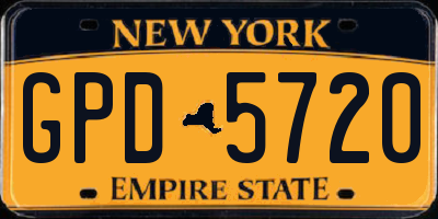 NY license plate GPD5720