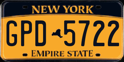 NY license plate GPD5722