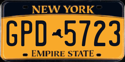 NY license plate GPD5723