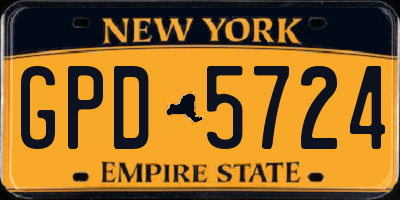 NY license plate GPD5724