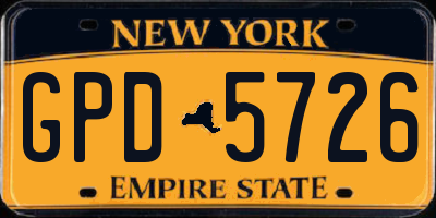 NY license plate GPD5726