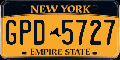 NY license plate GPD5727