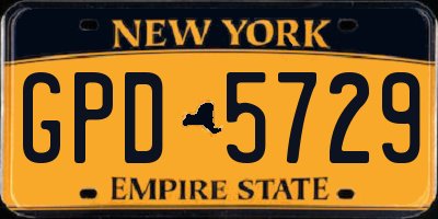 NY license plate GPD5729