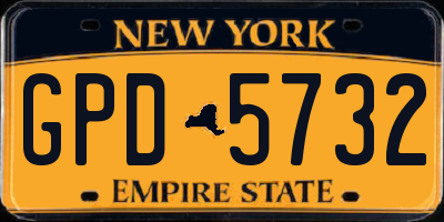 NY license plate GPD5732