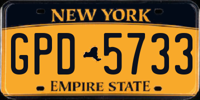 NY license plate GPD5733