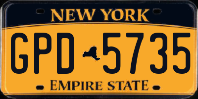 NY license plate GPD5735