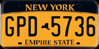 NY license plate GPD5736