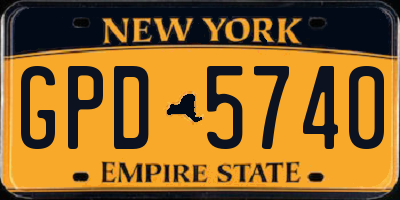 NY license plate GPD5740