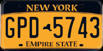 NY license plate GPD5743