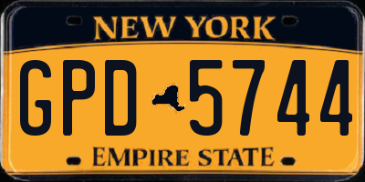 NY license plate GPD5744