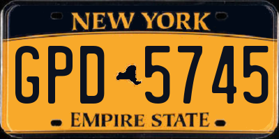 NY license plate GPD5745
