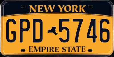 NY license plate GPD5746