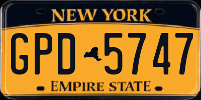 NY license plate GPD5747