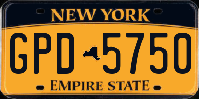 NY license plate GPD5750