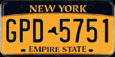 NY license plate GPD5751