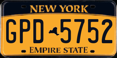 NY license plate GPD5752