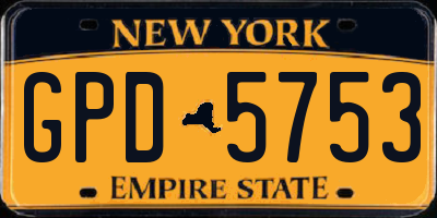 NY license plate GPD5753