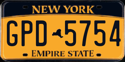 NY license plate GPD5754