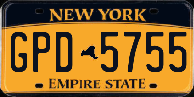 NY license plate GPD5755