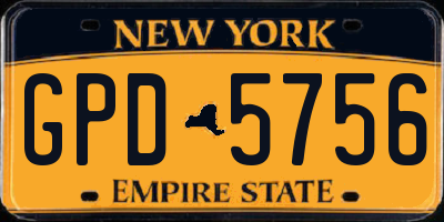 NY license plate GPD5756