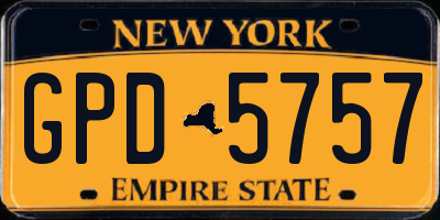 NY license plate GPD5757