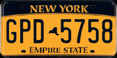 NY license plate GPD5758