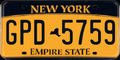 NY license plate GPD5759