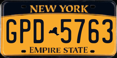 NY license plate GPD5763