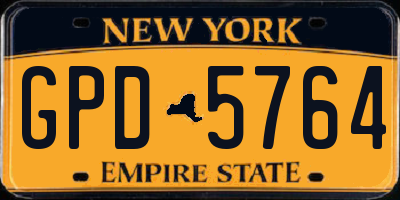 NY license plate GPD5764